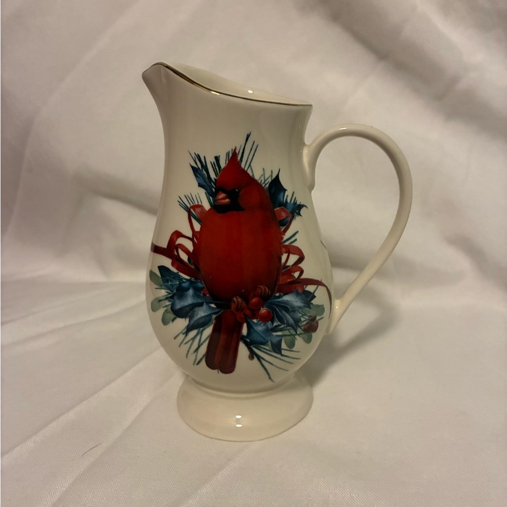 Lenox Winter Greetings Creamer with Cardinal Design